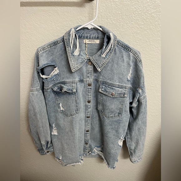 Redial Distressed Denim Jacket Small - Picture 2 of 7
